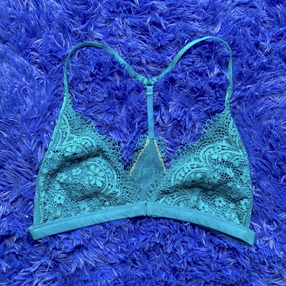 Victoria’s Secret Turquoise Blue Lace Bralette Size Small